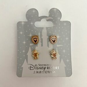 Duffy the Disney Bear Stud Earrings from Shanghai Disneyland NWT